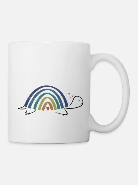 Schildkröte Regenbogen - Tasse - Weiß