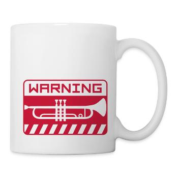 Vorsicht Trompete Schild - Tasse - Weiß - Rechts