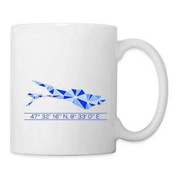 Bodensee | Koordinaten | Blau - Tasse - Weiß - Rechts