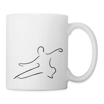 Qi Gong Line Art - Minimalistisch - Tasse - Weiß - Rechts
