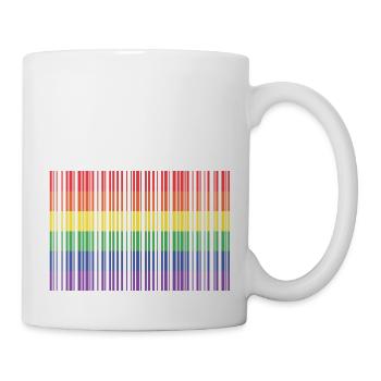 Love is Love | Barcode | Regenbogen - Tasse - Weiß - Rechts