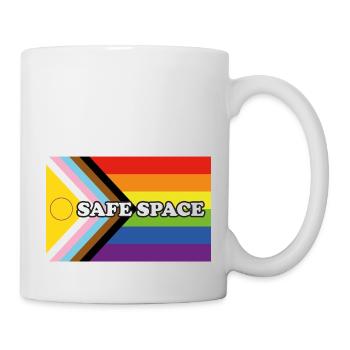 Inclusive Pride Progress Flag SICHERER RAUM - Tasse - Weiß - Rechts