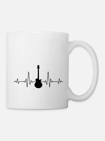 Battement De Coeur Guitare Guitariste - Mug blanc - blanc