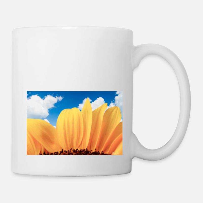 Gros plan sur le tournesol - Mug blanc - blanc