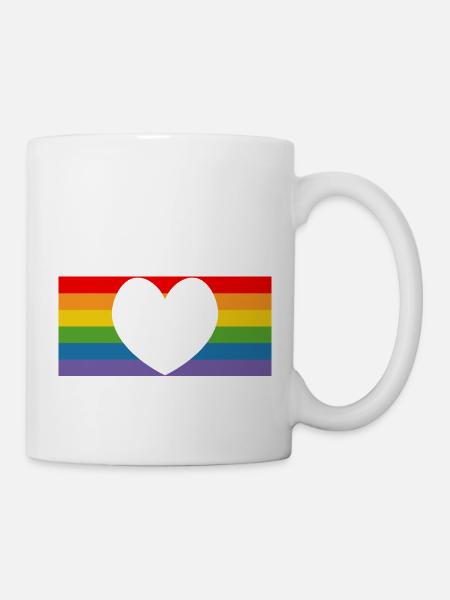 pride regenbogen flag - Tasse - Weiß