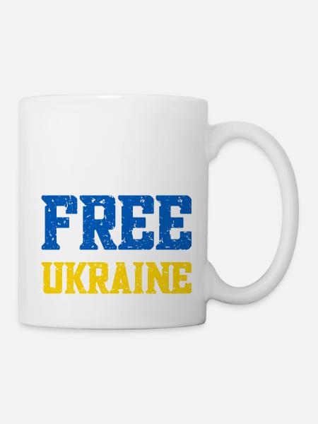 Free Ukraine - Tasse - Weiß
