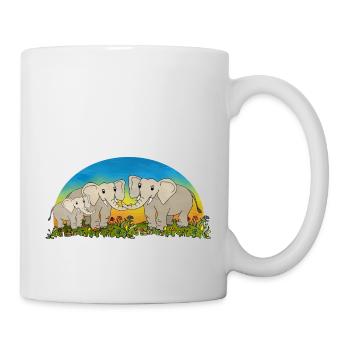 Éléphants - Mug blanc - blanc - Droite