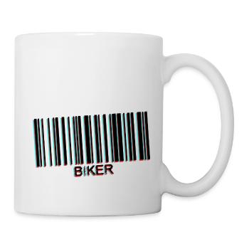 code barre biker - Mug blanc - blanc - Droite