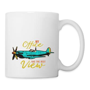 Mon bureau a la meilleure vue ! FlightLovers - Mug blanc - blanc - Droite