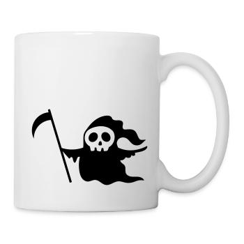Crâne de mort ambulant avec une faux - Mug blanc - blanc - Droite