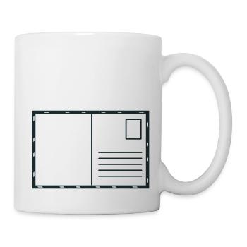 Blank postcard with stamp and airmail - Mug - white - Right