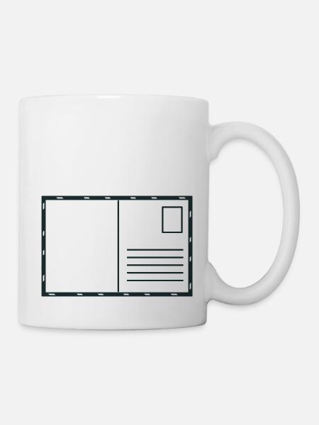 Blank postcard with stamp and airmail - Mug - white