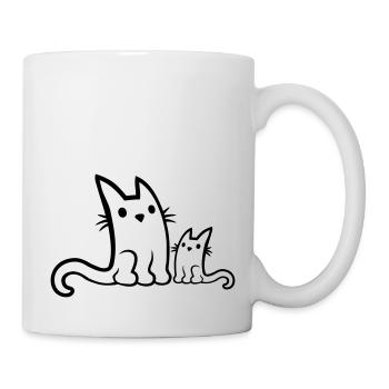 Chats Famille Maman Enfant - Mug blanc - blanc - Droite