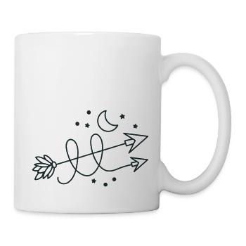 arrows direction with crescent moon - Mug - white - Right