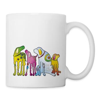 Dogs Puppy Dog Pack Pet Terrier Pug - Mug - white - Right