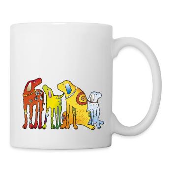 Dogs Puppy Dog Pack Pet Terrier Pug - Mug - white - Right