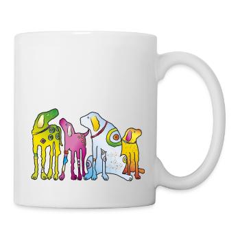 Hunde Welpe Hunderasse Meute Haustier Terrier Mops - Tasse - Weiß - Rechts