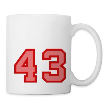 Cool Retro Retrostyle Numéro de maillot numéro de dos - Mug blanc - blanc - Droite