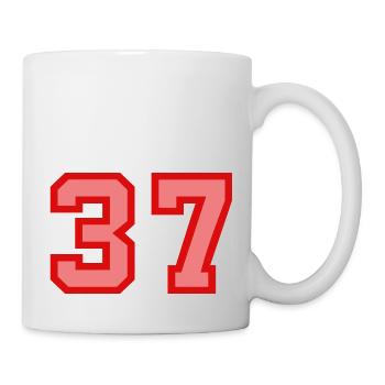 Cool Retro Retrostyle Numéro de maillot numéro de dos - Mug blanc - blanc - Droite
