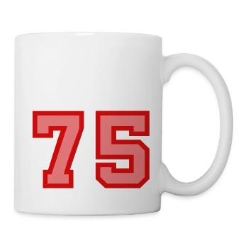 Cool Retro Retrostyle Numéro de maillot numéro de dos - Mug blanc - blanc - Droite