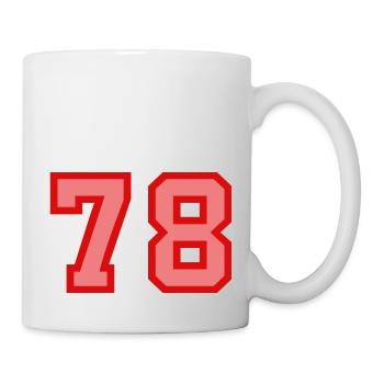 Cool Retro Retrostyle Numéro de maillot numéro de dos - Mug blanc - blanc - Droite