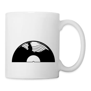 Disque rétro demi-vinyle - Mug blanc - blanc - Droite