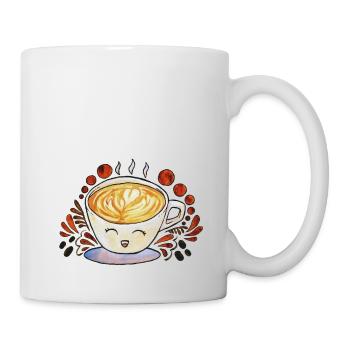 Happy Coffee Cup - Tasse - Weiß - Rechts