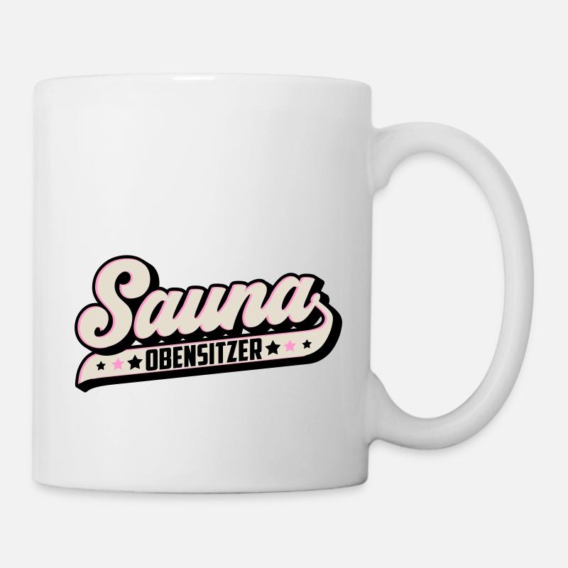 Farben änderbar | Sauna Obensitzer Saunameister - Tasse - Weiß