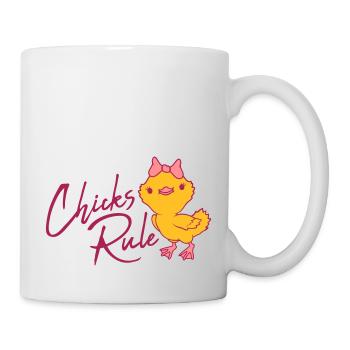 Chicks Rule cute little bird - Mug - white - Right