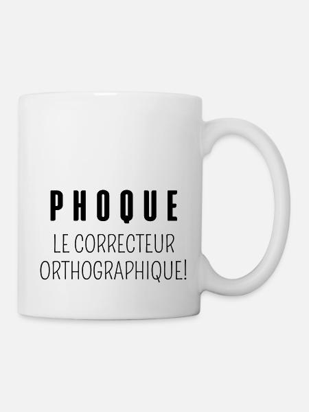 phoque le correcteur orthographique - Mug blanc - blanc