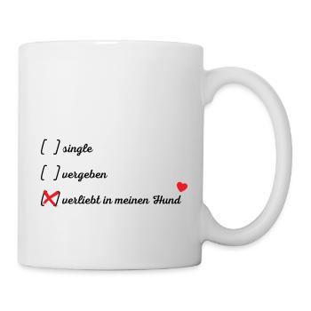 verliebt in meinen Hund - Tasse - Weiß - Rechts