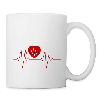 Herzschlag - Tasse - Weiß - Rechts