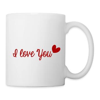 I LOVE YOU. VALENTINE'S DAY. BACHELORETTE PARTY. I LOVE YOU. - Mug - white - Right