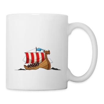 Wikinger Schiff Wikingerschiff Drachenboot Kelten - Tasse - Weiß - Rechts