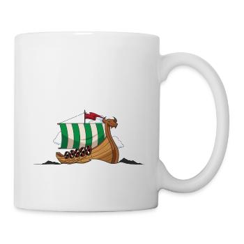 Wikinger Schiff Wikingerschiff Drachenboot Kelten - Tasse - Weiß - Rechts