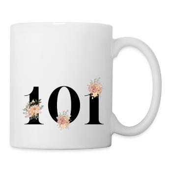 Blumen zum 101-jährigen Jubiläum (Geschenk von 101 Jahren) - Tasse - Weiß - Rechts
