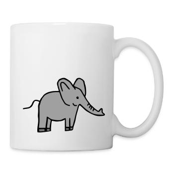 Éléphant - Mug blanc - blanc - Droite