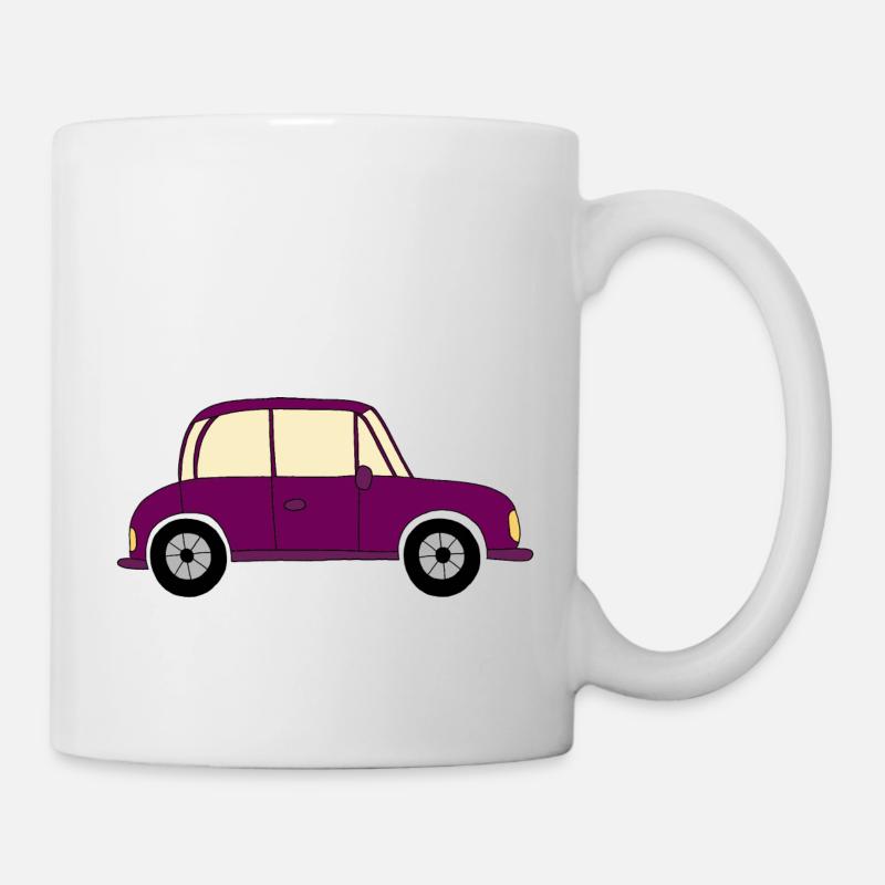 Auto in lila - Tasse - Weiß
