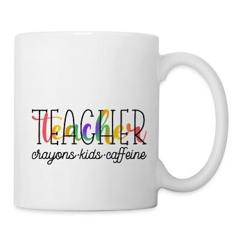 Teacher crayons kids caffeine - Mug - white - Right