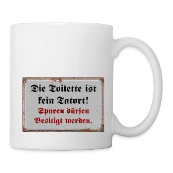 Die Toilette ist kein Tatort - Tasse - Weiß - Rechts