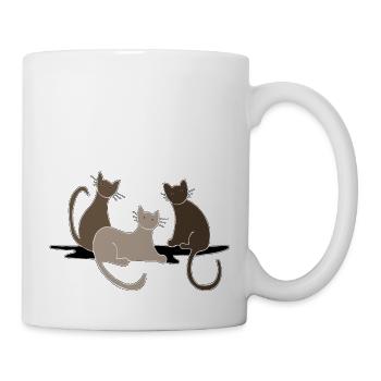 Katzen - Tasse - Weiß - Rechts