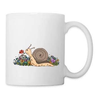 Schnecke - Tasse - Weiß - Rechts