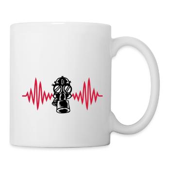 Pulse Retro Gas Mask Heartbeat - Mug - white - Right