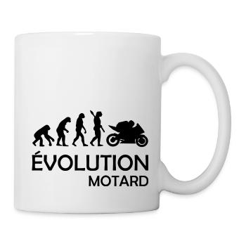 Évolution Motard / humour moto - Mug blanc - blanc - Droite