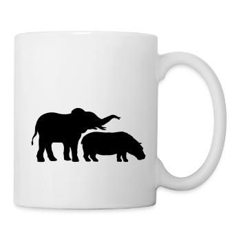 Nilpferd Elefant Dickhäuter Team - Tasse - Weiß - Rechts