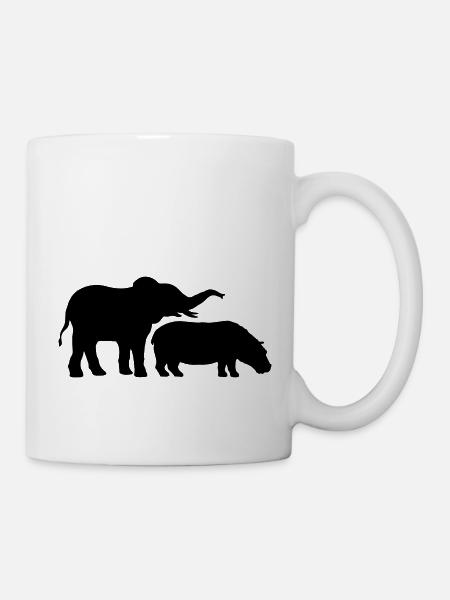 Nilpferd Elefant Dickhäuter Team - Tasse - Weiß