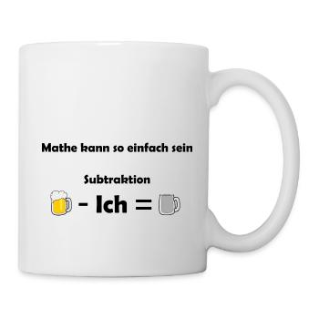 Bier-Mathematik – Subtraktion kann so einfach sein - Tasse - Weiß - Rechts