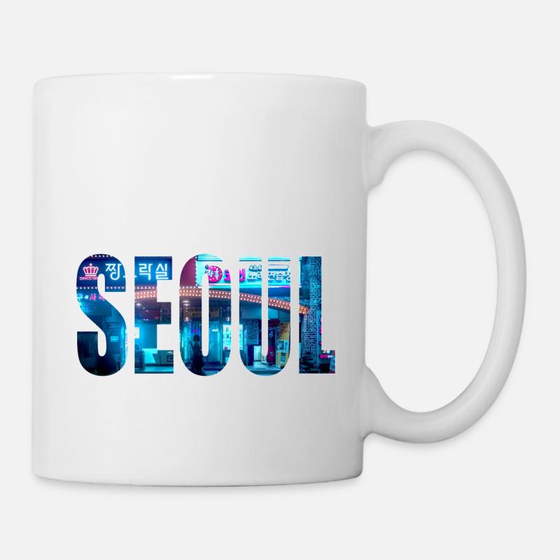seoul neon - Tasse - Weiß