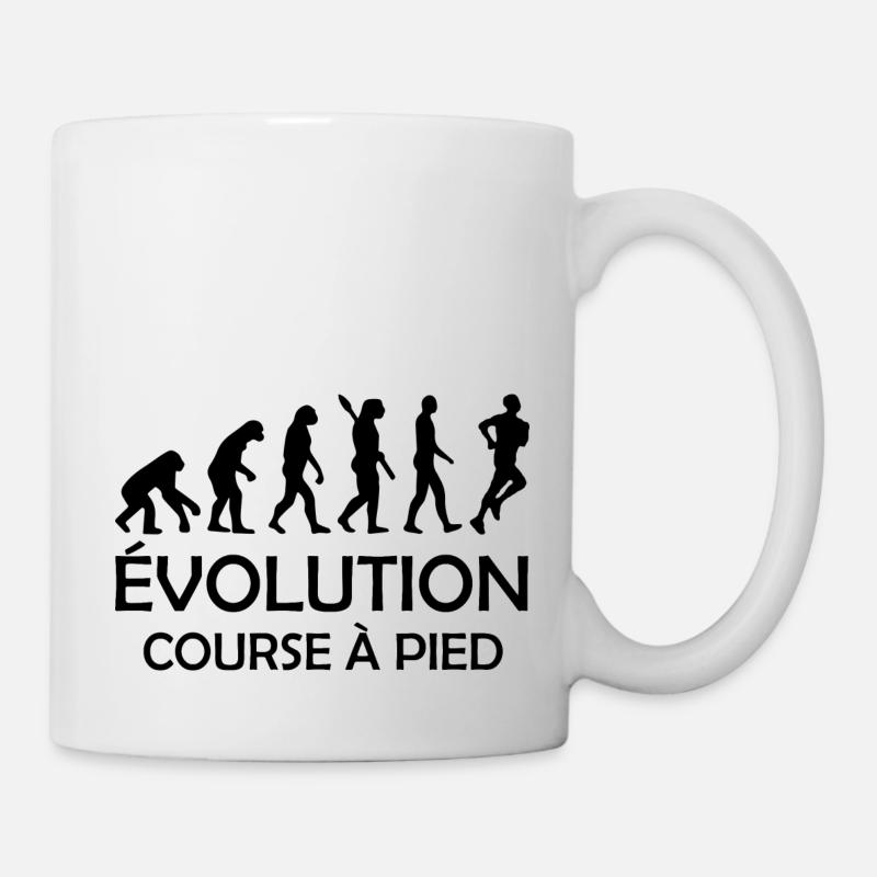 evolution course à pied / humour course à pied - Mug blanc - blanc