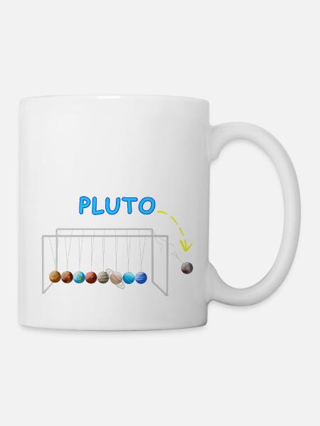 Never Forget Pluto Lustiges Planet Pluto - Tasse - Weiß